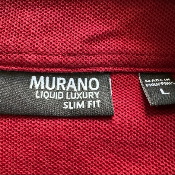 Maroon with white accents slim fit polo shirt. Size large. - Picture 2 of 3